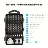 115-in-1 Screwdriver Set Precision, Metal, Magnetic, Manual Use Without Electricity, for Mobile Phones, Cameras, Clocks, Disassembly and Repair, Home Maintenance | Versatile Tool Kit | Durable Screwdriver Set