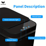 Smart Trash Can, Small Bin with Lid for Home Use, 10L Capacity, Suitable for Bedroom, Bathroom, Office, Living Room, Battery-Free, Smart Sensor Trash Bin, Electric Suction Automatic Waste Bin for Bathroom and Living Room