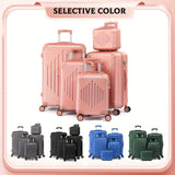 5pcs Luggage with Corner Protectors, 12/ 16/ 20/ 24/ 28-Inch, Durable Hard Shell, 360 Spinner Wheels, Multifunctional Large Capacity, Lightweight Travel Suitcase
