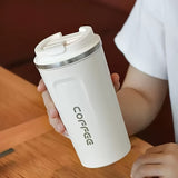 Vacuum Insulated Coffee Travel Mug, Leakproof Double-Layer Stainless Steel Reusable Insulated with Matte Finish - Keeps Hot/Cold Drinks for Hours, High-Quality Gift for Coffee & Tea Lovers, Durable Beverage Container, Essenti