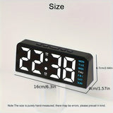 Innovative LED Digital Alarm Clock with Atmosphere Light & Date Display - USB Powered, Adjustable Brightness, Flat Crown Shape, Multi-Functional Home Decor Cloc