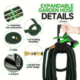 LOVFEN Expandable Flexible Garden Water Hose with 10 Function Spray Nozzle BLUE