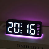 Innovative LED Digital Alarm Clock with Atmosphere Light & Date Display - USB Powered, Adjustable Brightness, Flat Crown Shape, Multi-Functional Home Decor Cloc