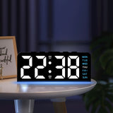 Innovative LED Digital Alarm Clock with Atmosphere Light & Date Display - USB Powered, Adjustable Brightness, Flat Crown Shape, Multi-Functional Home Decor Cloc