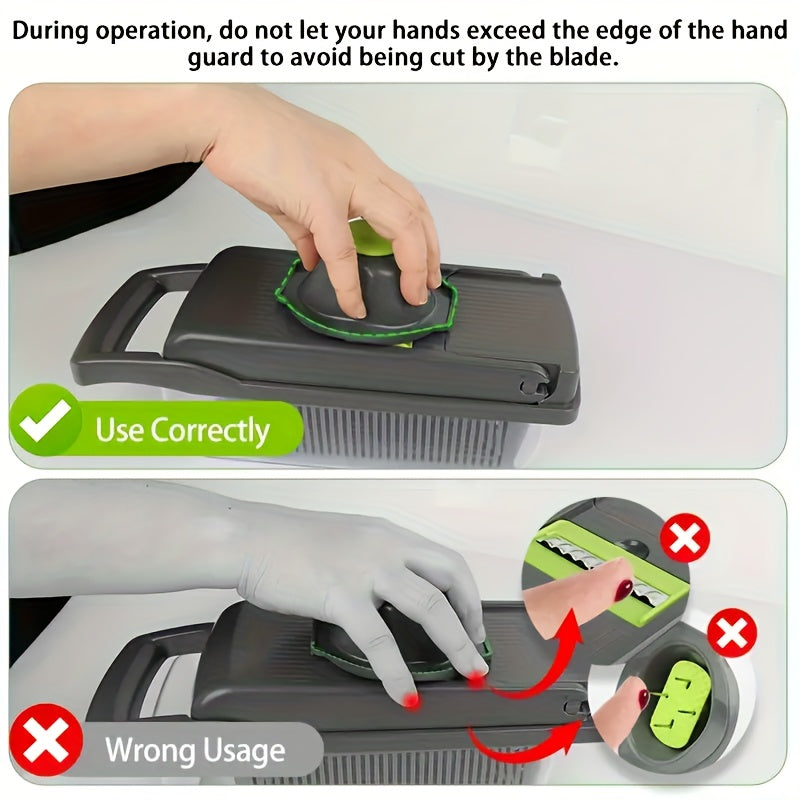 16-In-1 Kitchen Tool For Preparing Salads, Fruits, And Vegetables, Including A Peeler, Cutter, Slicer, Dicer, And Chopper