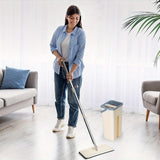 Mop and Bucket Set Floor Mop and Bucket System Set, 360° Flat Squeeze Microfiber Mop Home Floor Tiles Cleaning with 4 Wet Dry Cleaning Buckets for Floor Cleaning