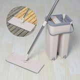 Mop and Bucket Set Floor Mop and Bucket System Set, 360° Flat Squeeze Microfiber Mop Home Floor Tiles Cleaning with 4 Wet Dry Cleaning Buckets for Floor Cleaning