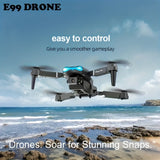 Popular E99 Pro Folding Drone with Altitude Hold for Stable Flight, Easy to Operate, Suitable for Beginners and Aerial Photography Enthusiasts, Features Wi-Fi Function, Optical Flow Hovering, Indoor/Outdoor Foldable Drone, Vi