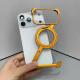 This Minimalist Phone Case Is Compatible with The Apple 17 Pro/17 Pro Max, Featuring a 360° Rotating Stand with an Aluminum Metal Frameless Design And Z-Shaped Bumper, Offering Shockproof Protection (Available in Black And T