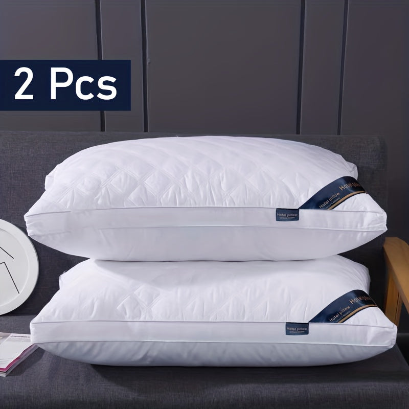 1/2/4pcs 3D Luxury Hotel Pillow Set - Deep Sleeping Massage Pillow Core, Moisture-Absorbing Breathable Polyester Bedding for Bedroom, Living Room