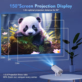 F300, 4K video analysis 3D Ultra HD Projector, Portable, Rotatable, Native 1280*720P, Ideal for Home Cinema, Office, British standard plug, Game Projection, Party projection, Festival Projection.