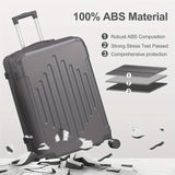 5pcs Luggage with Corner Protectors, 12/ 16/ 20/ 24/ 28-Inch, Durable Hard Shell, 360 Spinner Wheels, Multifunctional Large Capacity, Lightweight Travel Suitcase