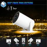 F300, 4K video analysis 3D Ultra HD Projector, Portable, Rotatable, Native 1280*720P, Ideal for Home Cinema, Office, British standard plug, Game Projection, Party projection, Festival Projection.
