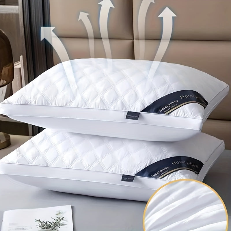 1/2/4pcs 3D Luxury Hotel Pillow Set - Deep Sleeping Massage Pillow Core, Moisture-Absorbing Breathable Polyester Bedding for Bedroom, Living Room