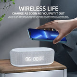 Desktop Clock Alarm Clock Wireless Charging Night Light Table Lamp Thermometer Mobile Phone Three-in-One Wireless Charger