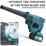 Cordless Blade Blower, Powerful Electric Blower, with Battery And Charger, Portable Brushless Design, Suitable for Lawn, Yard, Road And Car Cleaning, Portable Blade Blower