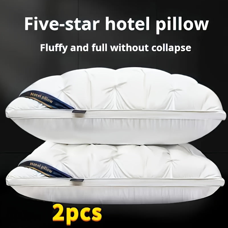 1/2/4pcs 3D Luxury Hotel Pillow Set - Deep Sleeping Massage Pillow Core, Moisture-Absorbing Breathable Polyester Bedding for Bedroom, Living Room