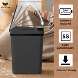 Smart Trash Can, Small Bin with Lid for Home Use, 10L Capacity, Suitable for Bedroom, Bathroom, Office, Living Room, Battery-Free, Smart Sensor Trash Bin, Electric Suction Automatic Waste Bin for Bathroom and Living Room