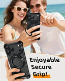 This Minimalist Phone Case Is Compatible with The Apple 17 Pro/17 Pro Max, Featuring a 360° Rotating Stand with an Aluminum Metal Frameless Design And Z-Shaped Bumper, Offering Shockproof Protection (Available in Black And T