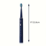 SEJOY Sonic Electric Toothbrush Rechargeable Electric Toothbrush, Deep Cleaning with 3 Modes, 6 Replacement Brush Heads, Portable, Suitable for Travel, Dormitory, Gift, Black, Pink, Blue, Purple, Gift for Parents, Couples