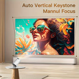 F300, 4K video analysis 3D Ultra HD Projector, Portable, Rotatable, Native 1280*720P, Ideal for Home Cinema, Office, British standard plug, Game Projection, Party projection, Festival Projection.