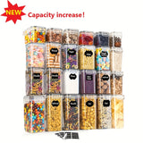 84/48-Pack (42/24 Containers And 42/24 Lids) Storage Boxes with Airtight Lids for Cereal Powder, Coffee Beans, And Corn Flakes, with Capacities of 2.8L, 2.4L, 2.0L, 1.6L, 1.4L, 1.2L, 0.8L, And 0.5L