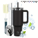 40oz BIGRD Stainless Steel Vacuum Insulated Tumbler with Double-Lid Design, Non-Slip Base, Dual Silicone Nozzles, and Handle - Leak-Proof Travel Mug for Hot & Cold Drinks, Ideal for Sports and Daily Us
