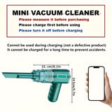 Newly Upgraded Model, Portable Cordless Handheld Vacuum Cleaner, Cyclone Suction Cordless Vacuum Cleaner, Large Suction USB Fast Charging with Seam Brush Computer Cleaning Head Multi-purpose. Suitable for Car/office/home, Lab