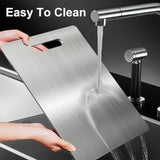 1pc Durable Commercial & Household Cutting Board - Non-Slip Base, Easy to Clean with Handle - Corrosion-Resistant Stainless Steel Material, Suitable for Meat, Vegetables, and Fruits - Dishwasher Safe, Portable Indoor/Outdoor