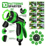 LOVFEN Expandable Flexible Garden Water Hose with 10 Function Spray Nozzle BLUE