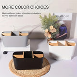 ABERZEY 5-Slot Black Plastic Toothbrush Holder with Dividers - Lightweight, No Electricity Needed, Freestanding Bathroom Countertop Organizer for Electric Toothbrushes, Toothpaste, Razors - Durable & Stylish Design, Toothbrus