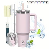 40oz BIGRD Stainless Steel Vacuum Insulated Tumbler with Double-Lid Design, Non-Slip Base, Dual Silicone Nozzles, and Handle - Leak-Proof Travel Mug for Hot & Cold Drinks, Ideal for Sports and Daily Us