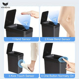Smart Trash Can, Small Bin with Lid for Home Use, 10L Capacity, Suitable for Bedroom, Bathroom, Office, Living Room, Battery-Free, Smart Sensor Trash Bin, Electric Suction Automatic Waste Bin for Bathroom and Living Room