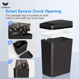 Smart Trash Can, Small Bin with Lid for Home Use, 10L Capacity, Suitable for Bedroom, Bathroom, Office, Living Room, Battery-Free, Smart Sensor Trash Bin, Electric Suction Automatic Waste Bin for Bathroom and Living Room