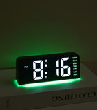 Innovative LED Digital Alarm Clock with Atmosphere Light & Date Display - USB Powered, Adjustable Brightness, Flat Crown Shape, Multi-Functional Home Decor Cloc