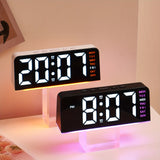 Innovative LED Digital Alarm Clock with Atmosphere Light & Date Display - USB Powered, Adjustable Brightness, Flat Crown Shape, Multi-Functional Home Decor Cloc