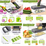 16-In-1 Kitchen Tool For Preparing Salads, Fruits, And Vegetables, Including A Peeler, Cutter, Slicer, Dicer, And Chopper