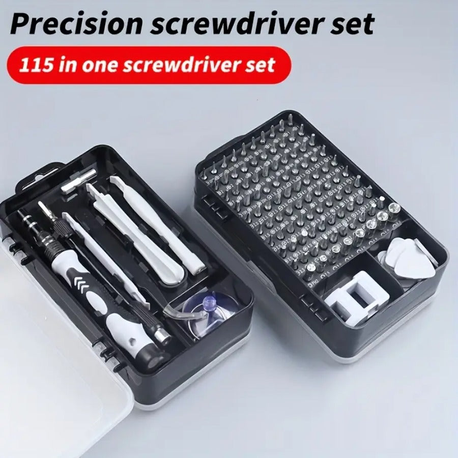 115-in-1 Screwdriver Set Precision, Metal, Magnetic, Manual Use Without Electricity, for Mobile Phones, Cameras, Clocks, Disassembly and Repair, Home Maintenance | Versatile Tool Kit | Durable Screwdriver Set
