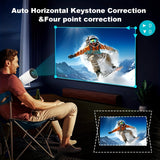 F300, 4K video analysis 3D Ultra HD Projector, Portable, Rotatable, Native 1280*720P, Ideal for Home Cinema, Office, British standard plug, Game Projection, Party projection, Festival Projection.