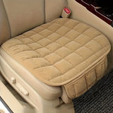 Car Seat Cushion - Soft, Breathable, Non-Slip, Lightweight, 1pc, Beige Quilted Design, Hand Washable