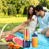 Portable 2-in-1 Blender and Juicer | 6 Blades, USB Rechargeable, Dual Cups - Perfect for Smoothies, Milkshakes & Iced Drinks - Ideal Gift for Valentine's Day, Thanksgiving, Halloween/Christmas, Mother’s Day