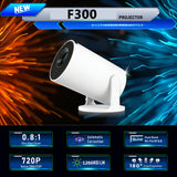 F300, 4K video analysis 3D Ultra HD Projector, Portable, Rotatable, Native 1280*720P, Ideal for Home Cinema, Office, British standard plug, Game Projection, Party projection, Festival Projection.