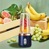 Portable 2-in-1 Blender and Juicer | 6 Blades, USB Rechargeable, Dual Cups - Perfect for Smoothies, Milkshakes & Iced Drinks - Ideal Gift for Valentine's Day, Thanksgiving, Halloween/Christmas, Mother’s Day