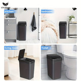 Smart Trash Can, Small Bin with Lid for Home Use, 10L Capacity, Suitable for Bedroom, Bathroom, Office, Living Room, Battery-Free, Smart Sensor Trash Bin, Electric Suction Automatic Waste Bin for Bathroom and Living Room