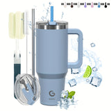 40oz BIGRD Stainless Steel Vacuum Insulated Tumbler with Double-Lid Design, Non-Slip Base, Dual Silicone Nozzles, and Handle - Leak-Proof Travel Mug for Hot & Cold Drinks, Ideal for Sports and Daily Us