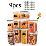 84/48-Pack (42/24 Containers And 42/24 Lids) Storage Boxes with Airtight Lids for Cereal Powder, Coffee Beans, And Corn Flakes, with Capacities of 2.8L, 2.4L, 2.0L, 1.6L, 1.4L, 1.2L, 0.8L, And 0.5L