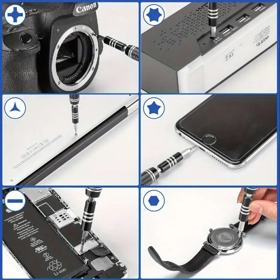 115-in-1 Screwdriver Set Precision, Metal, Magnetic, Manual Use Without Electricity, for Mobile Phones, Cameras, Clocks, Disassembly and Repair, Home Maintenance | Versatile Tool Kit | Durable Screwdriver Set