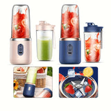 Portable 2-in-1 Blender and Juicer | 6 Blades, USB Rechargeable, Dual Cups - Perfect for Smoothies, Milkshakes & Iced Drinks - Ideal Gift for Valentine's Day, Thanksgiving, Halloween/Christmas, Mother’s Day