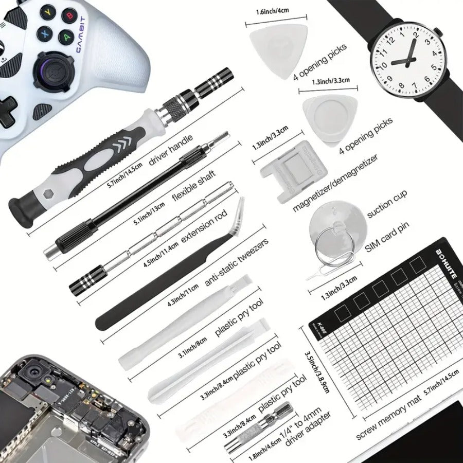 115-in-1 Screwdriver Set Precision, Metal, Magnetic, Manual Use Without Electricity, for Mobile Phones, Cameras, Clocks, Disassembly and Repair, Home Maintenance | Versatile Tool Kit | Durable Screwdriver Set