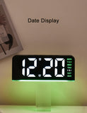 Innovative LED Digital Alarm Clock with Atmosphere Light & Date Display - USB Powered, Adjustable Brightness, Flat Crown Shape, Multi-Functional Home Decor Cloc